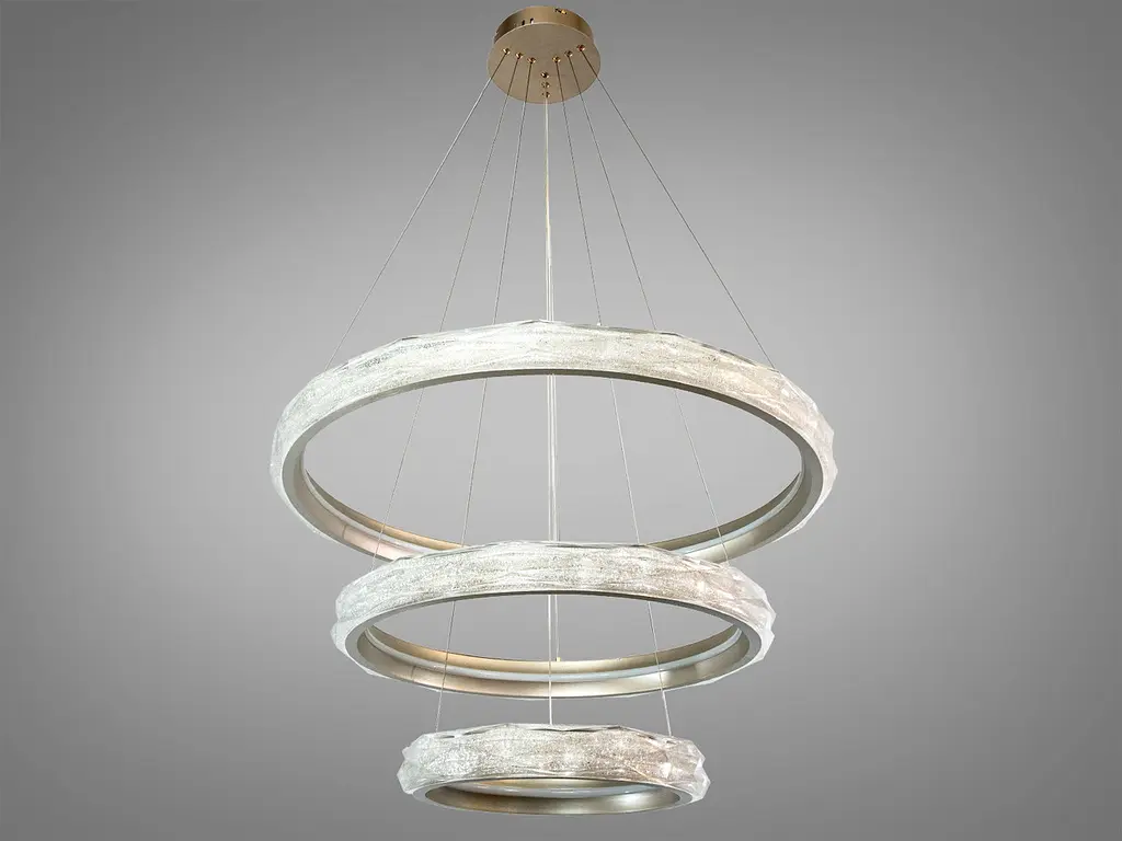 LED-люстра для залу Diasha 583-800+600+400G золото, 3 кільця, 250 Вт, 80 см, до 40 м2 - фото 3
