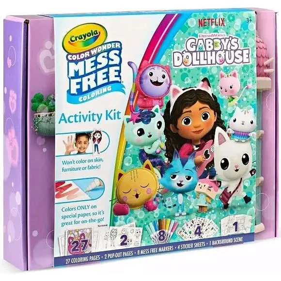 Набор для творчества Crayola Color Wonder Gabby's Dollhouse раскраски фломастеры наклейки - фото 8