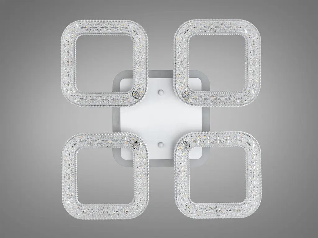 Люстра стельова LED Diasha S2205/4WH, 50W, 3200K-6500K, білий метал, сучасний стиль з пультом управління - фото 4