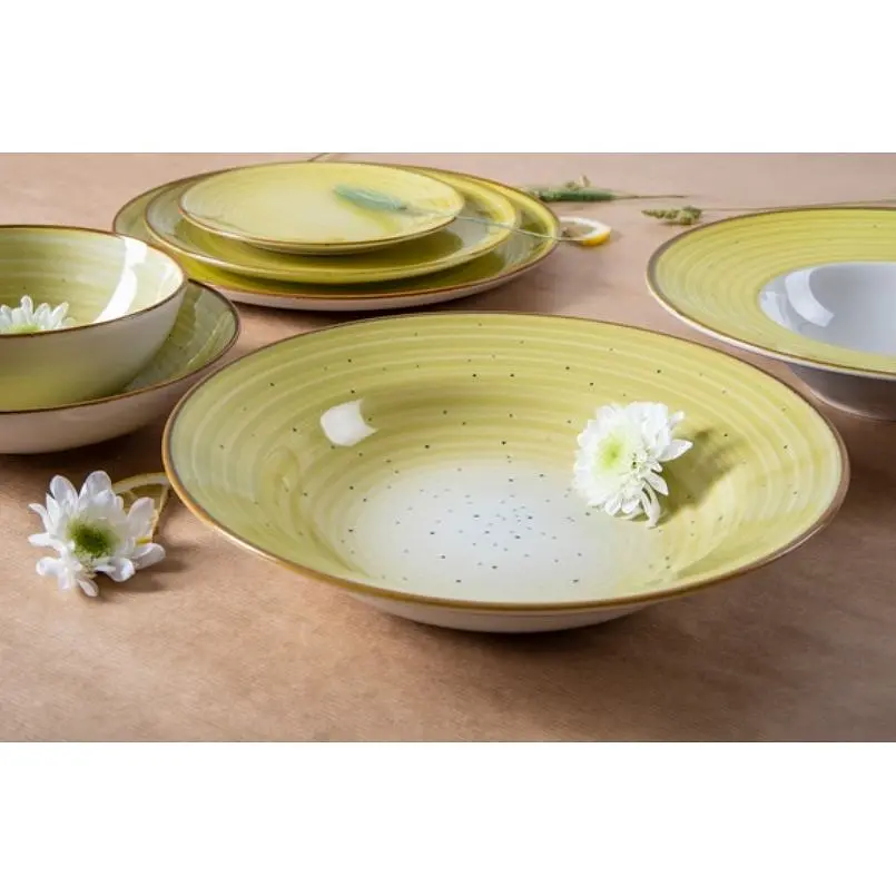 Тарелка суповая Ipec Grano 21 см желтая (30905172) - фото 4