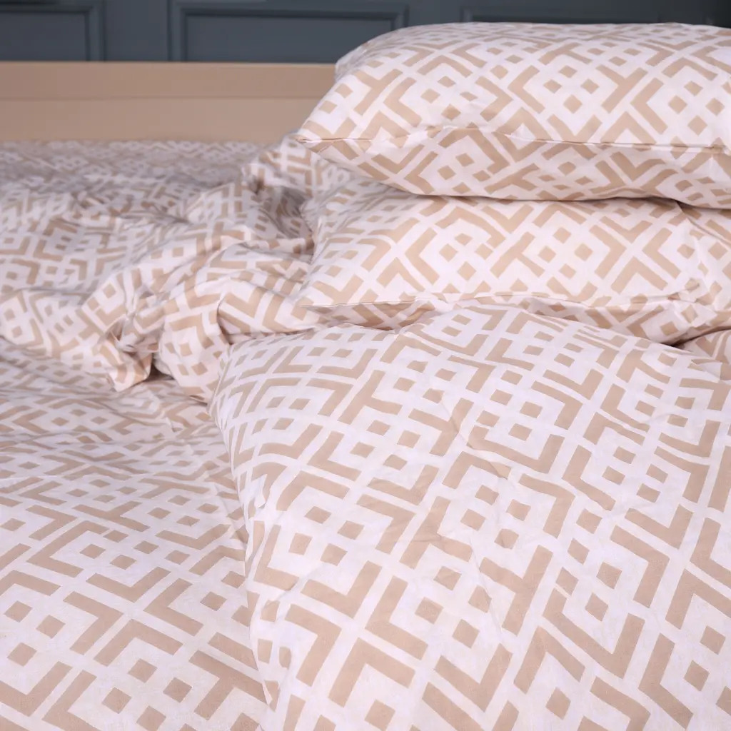 Комплект постільної білизни бязь MIRSON Abstract Beige 200х220см (2200013164708) - фото 5