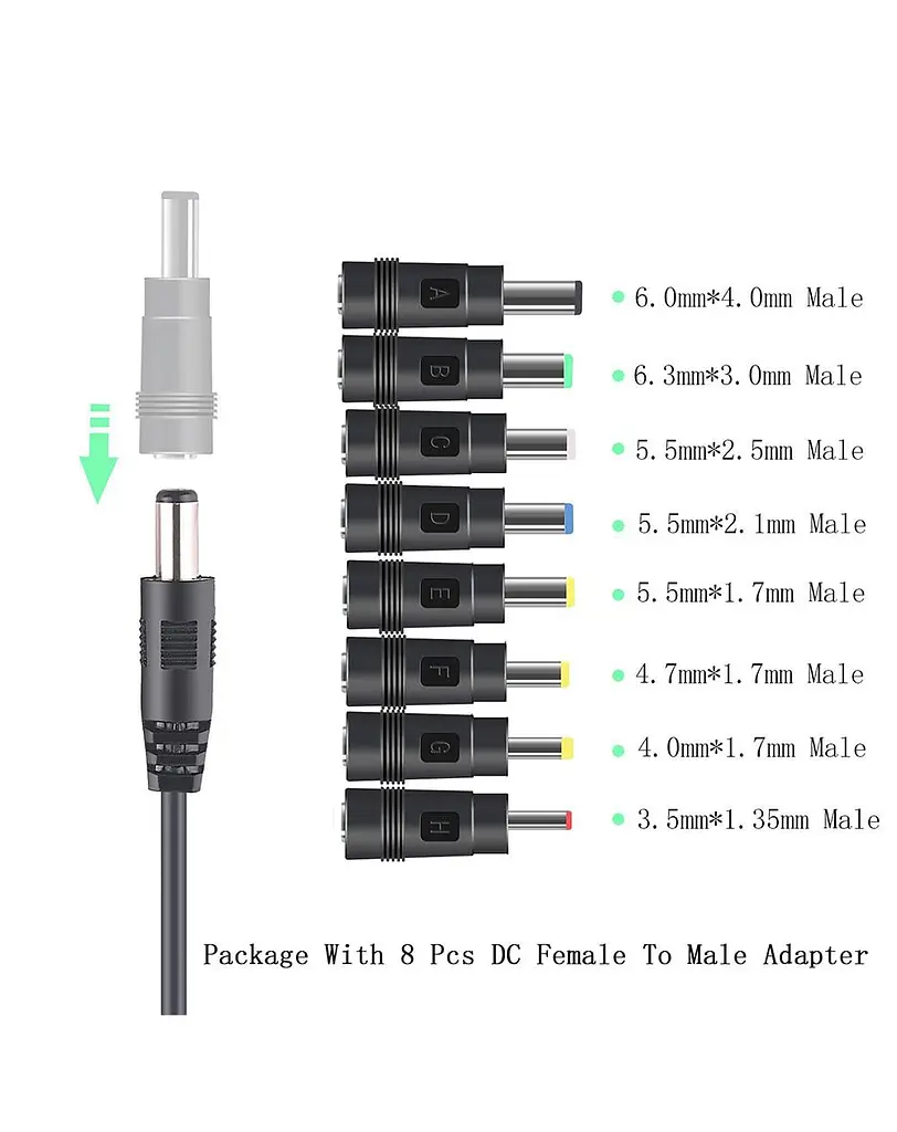 Кабель для заряджання Ноутбука від Повербанка USB type C DC 65W з Набіром перехідників Провід для Ноутбука Шнур - фото 4