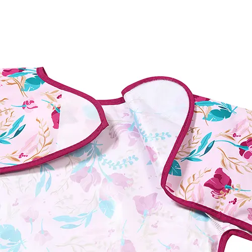 Нагрудник з довгим рукавом BabyOno Квіточки від 2 років 85x42 см (1476/01) - фото 2