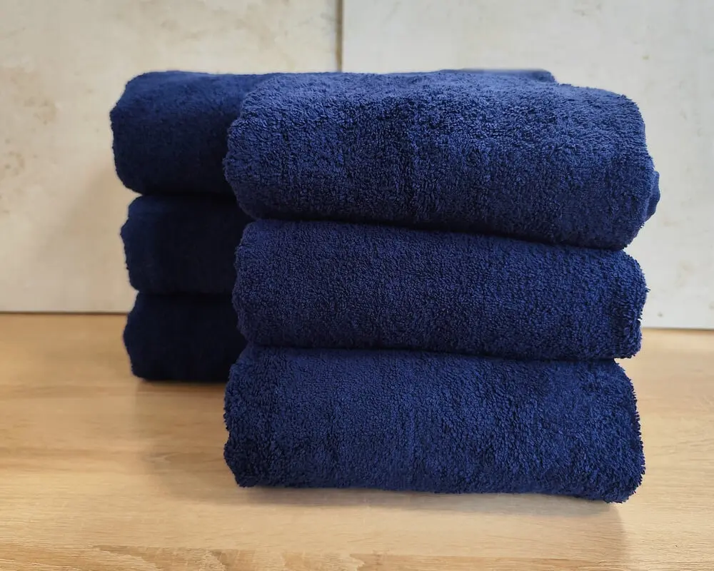 Набір турецьких махрових однотонних рушників Zeron 6 штук 50х90 Dark Blue щільність 500 г/м2 - фото 2
