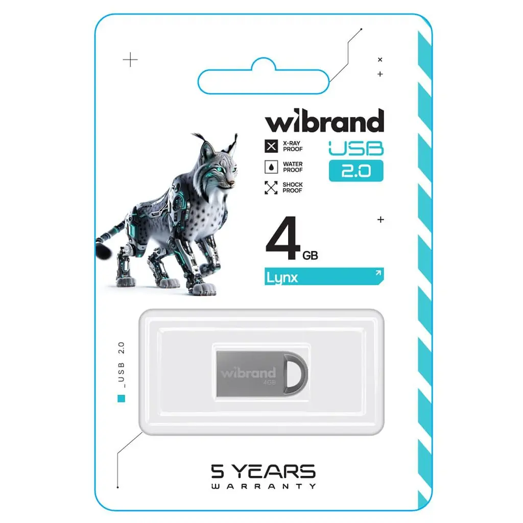 Flash Wibrand USB 2.0 Lynx 4Gb Silver - фото 2