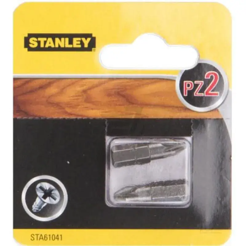 Набір біт Stanley Pozidriv, Pz2, L = 25 мм, 2 шт, блістер (STA61041)