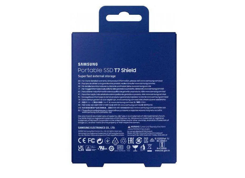 SSD накопичувач Samsung T7 Shield 2 TB Blue (MU-PE2T0R) - фото 7