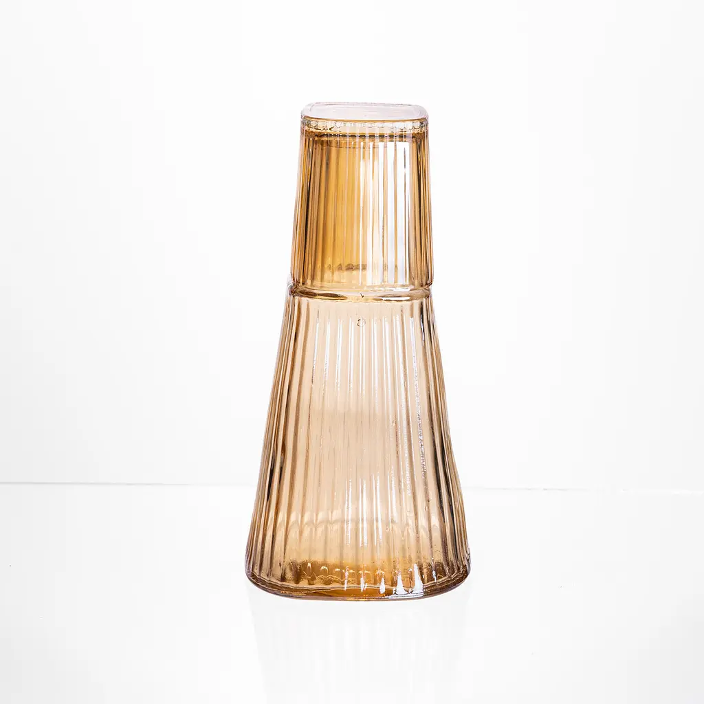 Кувшин для напитков 1 литр со стаканом 1 шт на 200 мл Коричневый Yiwu HP-19-PYF-2 - фото 4