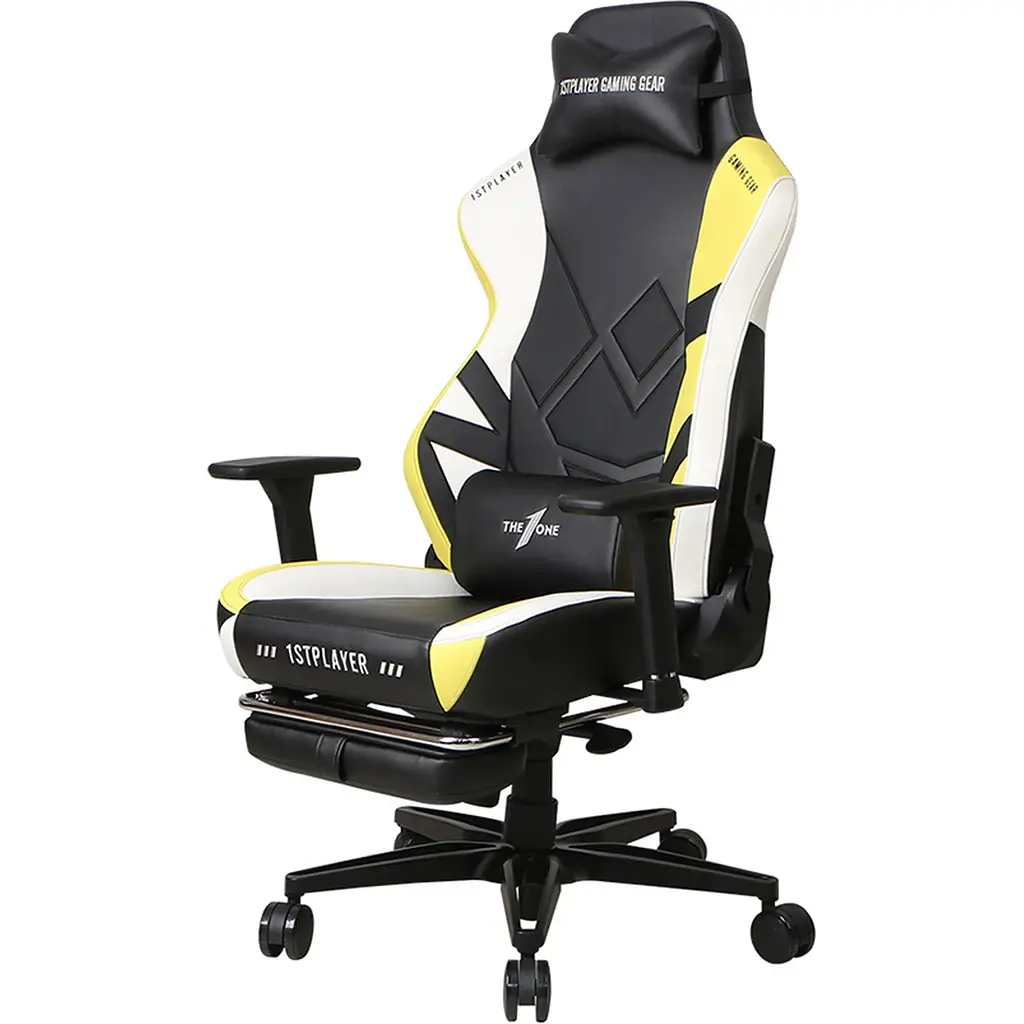 Геймерське крісло 1stPlayer Duke Black/White/Yellow [121647] - фото 4