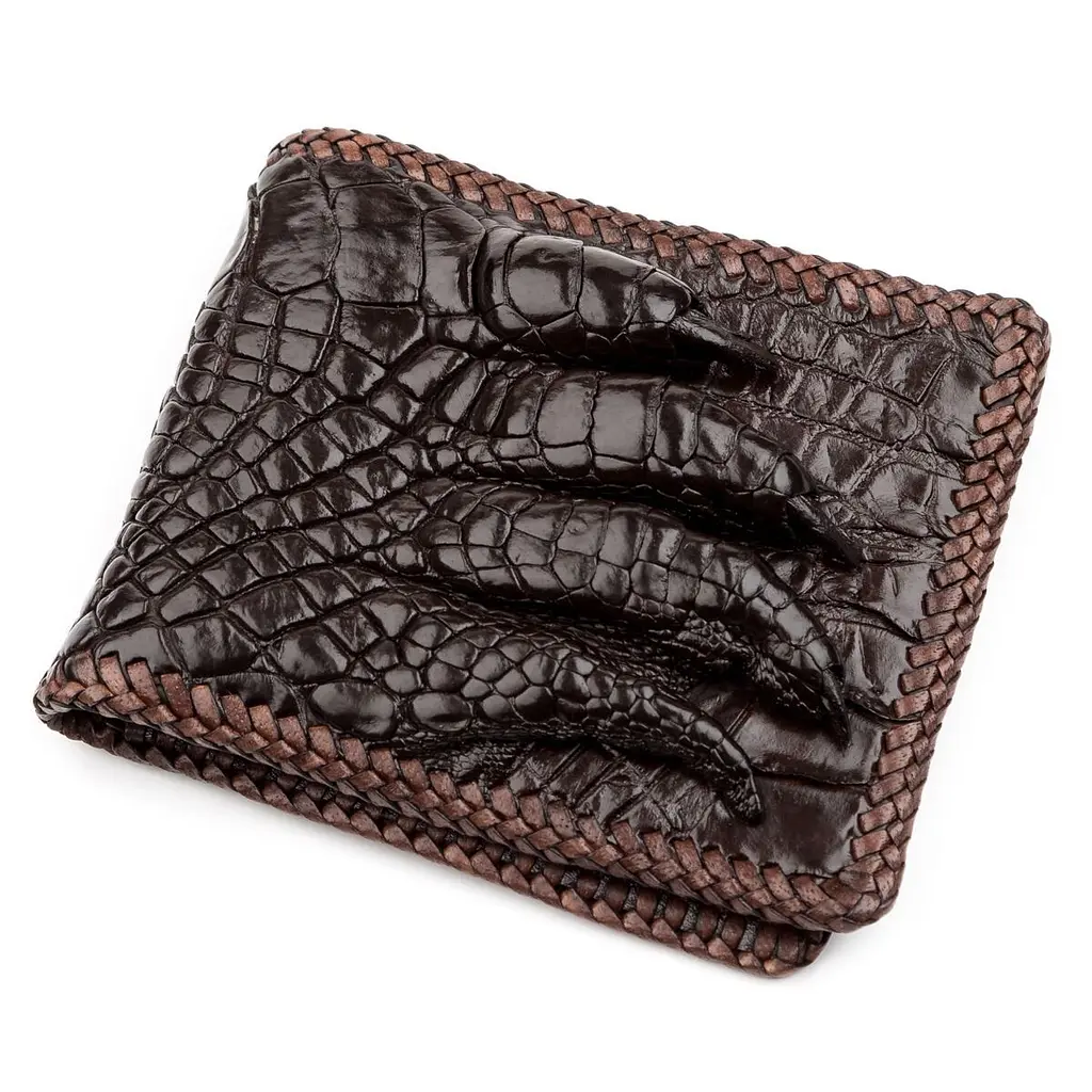 Портмоне CROCODILE LEATHER 18229 з натуральної шкіри крокодила Коричневе - фото 6