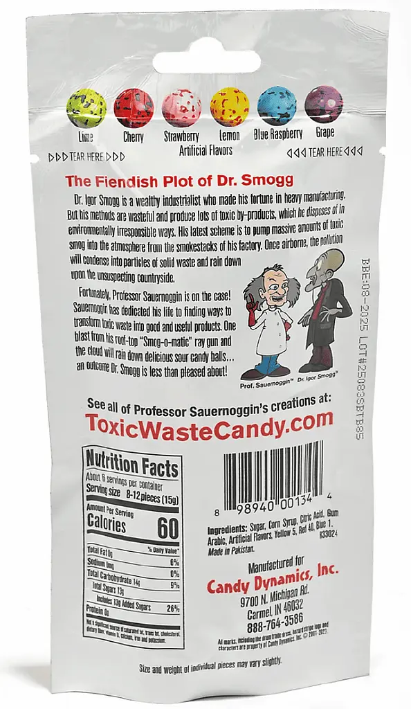 Кислі цукерки Toxic Waste Sour Smog Balls 85г - фото 6