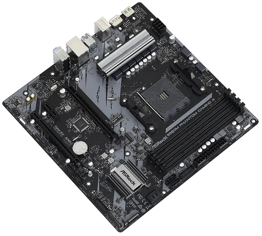 Материнська плата AM4 (B550) ASRock B550M Phantom Gaming 4, B550, 4xDDR4, CrossFireX, Int.Video(CPU), 4xSATA3, 2xM.2, 1xPCI-E 16x 4.0, 1xPCI-E 16x 3.0, 1xPCI-E 1x 3.0, ALC887, RTL8111H, 8xUSB3.2/4xUSB2.0, HDMI/DP, Micro ATX - фото 4