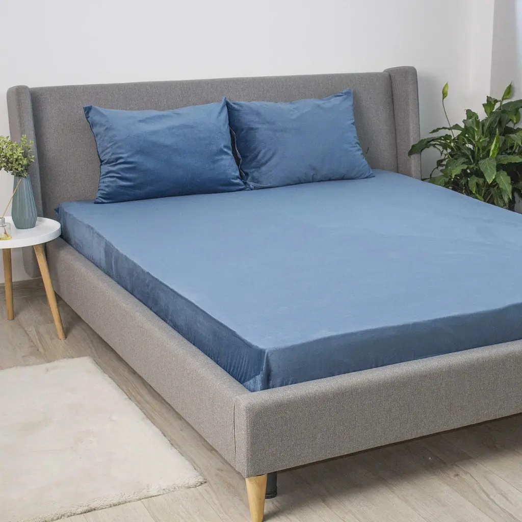 Простирадло ТЕП Velour на резинці 160x200 см темно-синій (2-04756_33919) - фото 5
