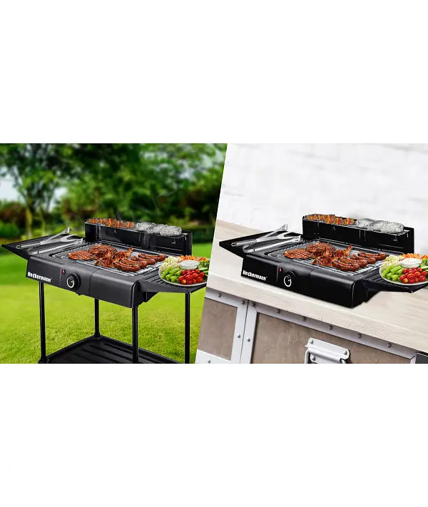 Настольный/садовой электрогриль Heckermann BG 1703 2 в 1 2400 Вт (BQ1703XLP-SWGF(1) - фото 10