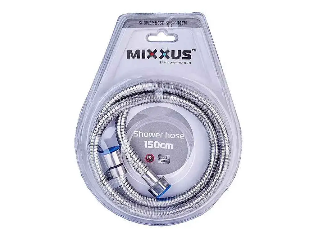 Шланг для душу MIXXUS 1,5м нержавіюча сталь сірий SUS304 (блістер) HFS-01.SUS-150cm (Shower hose-SUS-150cm)