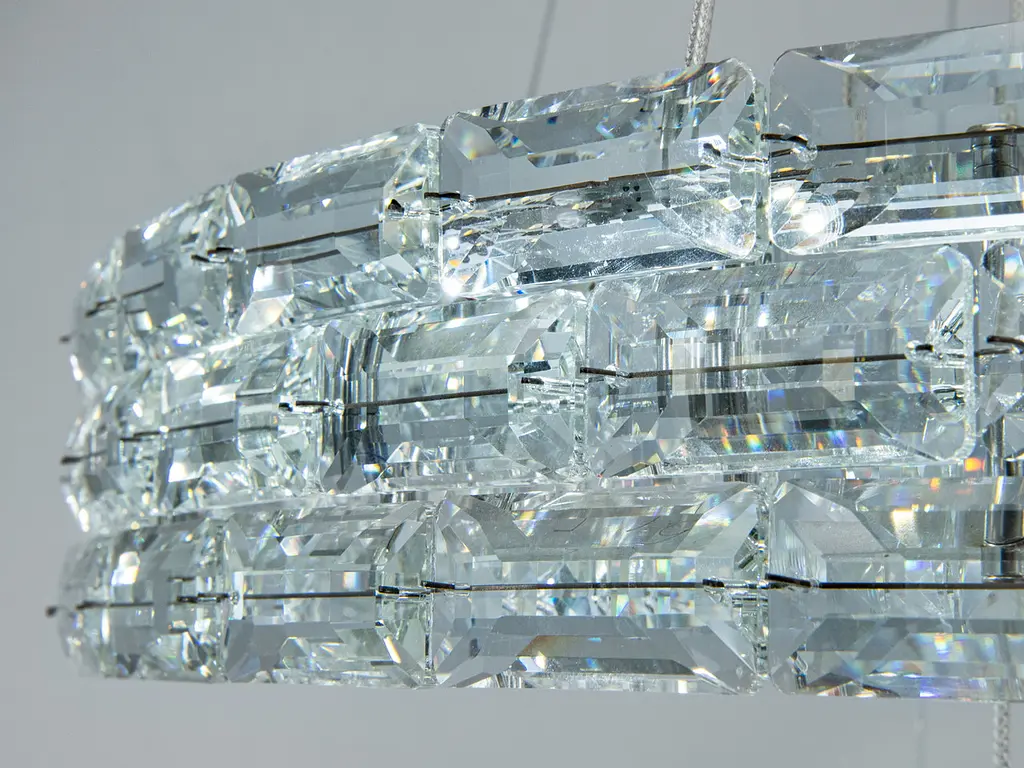 Підвісна LED-люстра Diasha 7896/500+400+300CH з трьома кришталевими кільцями, пультом, 70 W, CH, 53 см, 12-20m2 - фото 4
