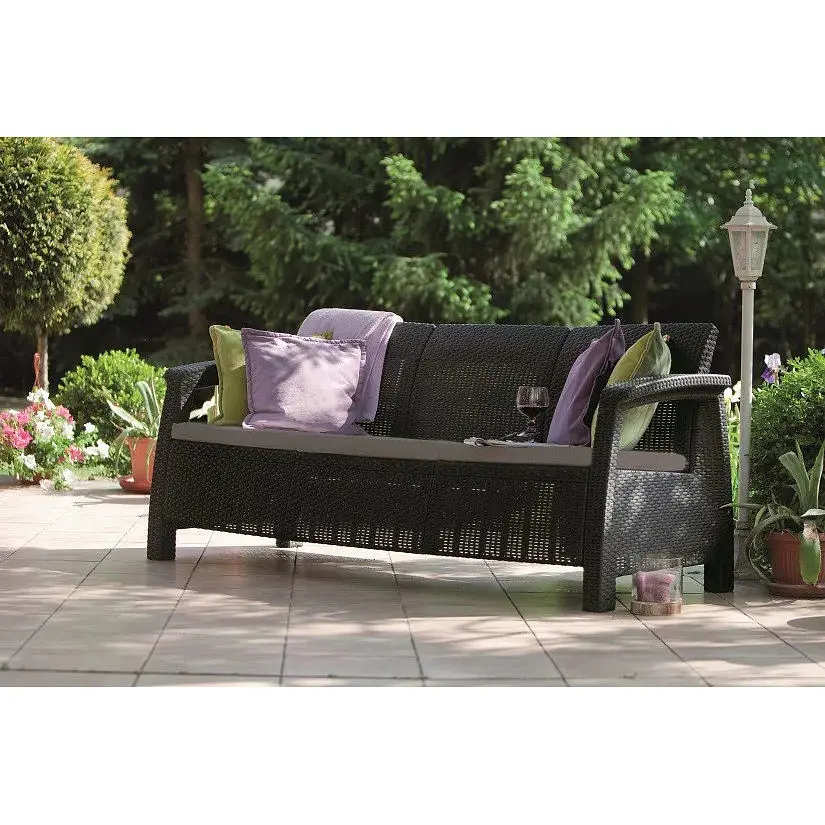Софа садова пластикова Allibert Corfu love seat max сіра - фото 2