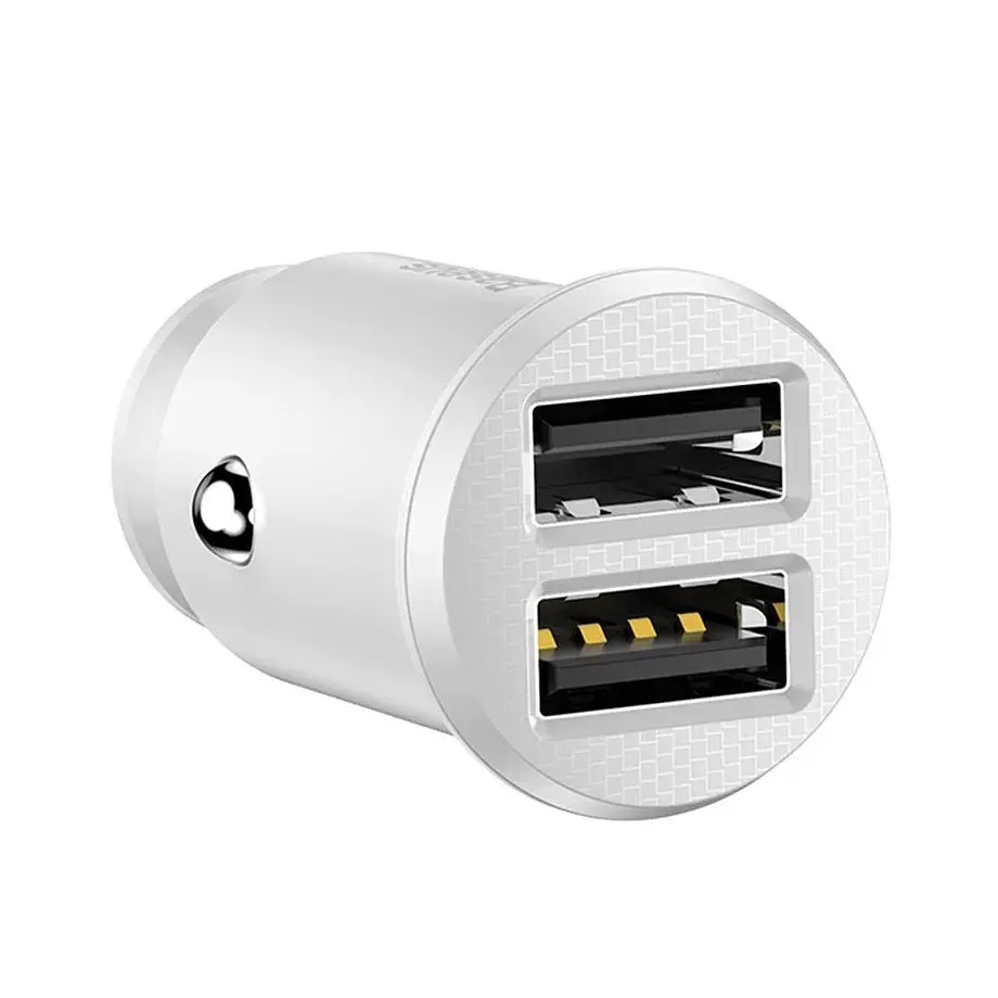 Автомобільний зарядний пристрій Baseus Grain Car Charger 3.1A White [CCALL-ML02] [73368] - фото 2