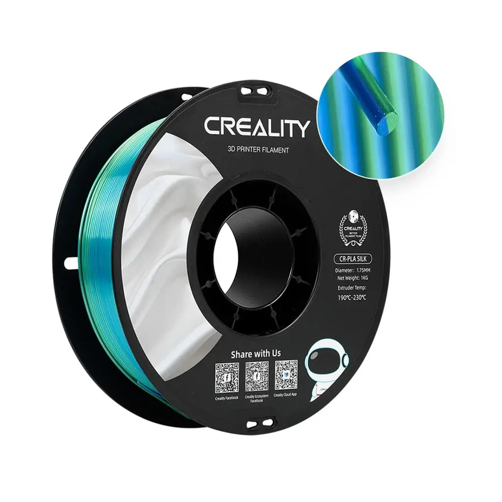 Пластик для 3D-принтера Creality PLA silky shine 1 кг, 1.75 мм, синій-зелений (3301120011) - фото 2