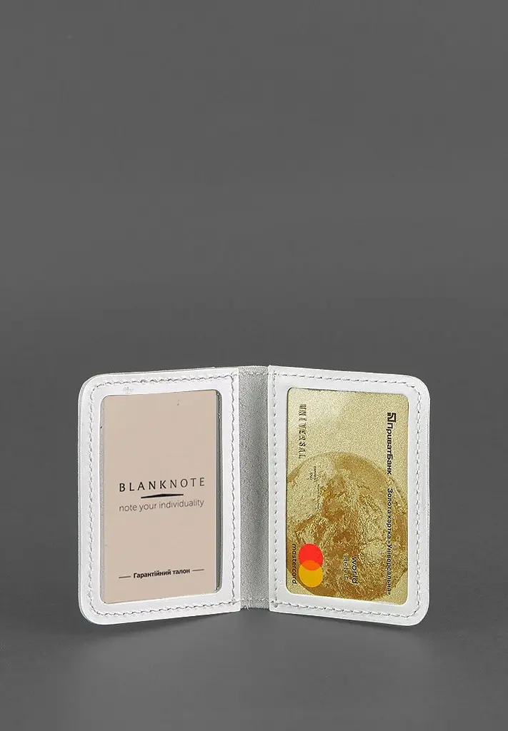 Кожаная обложка для ID-паспорта и водительского заседания 4.0 Белая - фото 2