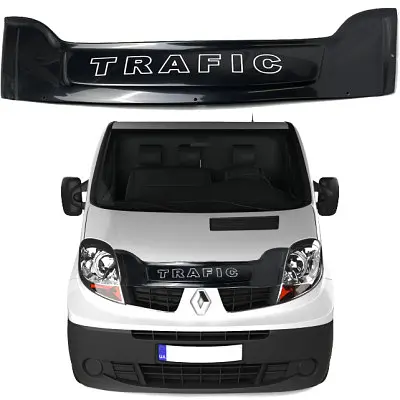Дефлектор капоту мухобійка Renault Trafic 2001-2014 (Коротка 170 мм) Широка Voron Glass (MR10301E) - фото 8