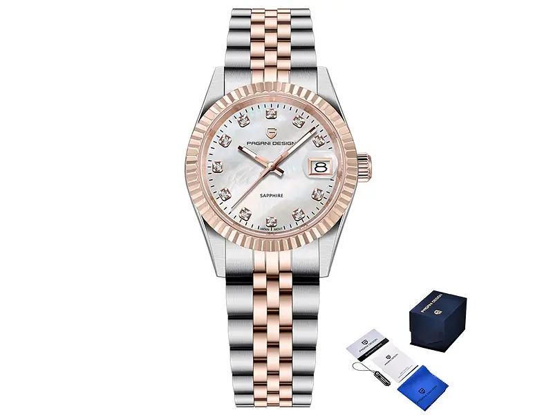 Жіночий наручний годинник PD-1794L Silver-Rose Gold-White Pagani Design acs0031231 - фото 2
