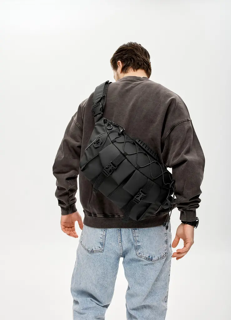 Чоловіча cумка-бананка під ноутбук Sambag Urban Pro чорна 46 × 26 см (51411264m) - фото 3