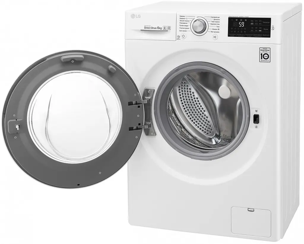 Стиральная машина LG с фронтальной загрузкой F0J5NN4W, 6кг, 1000, A+++, Пар, глубина 45см, Дисплей, Инвертор, Белый (F0J5NN4W) - фото 5