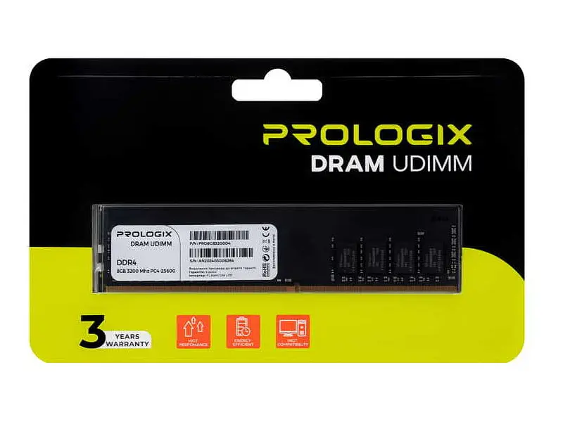 Модуль пам'яті PrologiX 8 GB DDR4 3200 MHz (PRO8GB3200D4) - фото 4