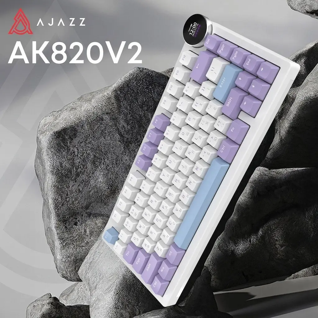 Клавіатура Ajazz AK820 V2 White Peach Switch Purple/White/Blue (AK820-V2-WP-PWB) [175695] - фото 5