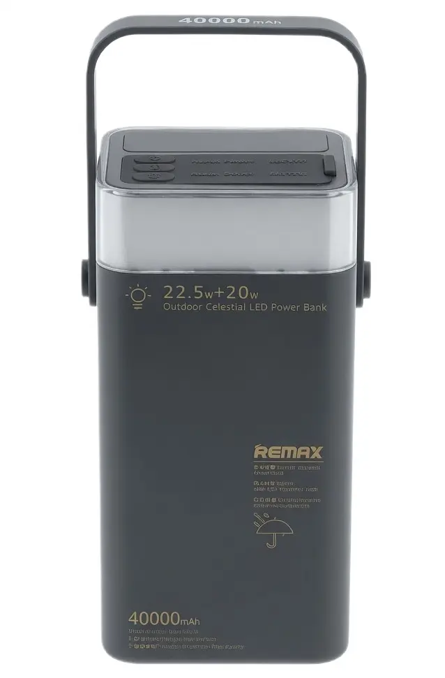 Повербанк Remax RPP-596 Power Bank 40000mAh PD20W+QC22.5W Чорний (2104619443)