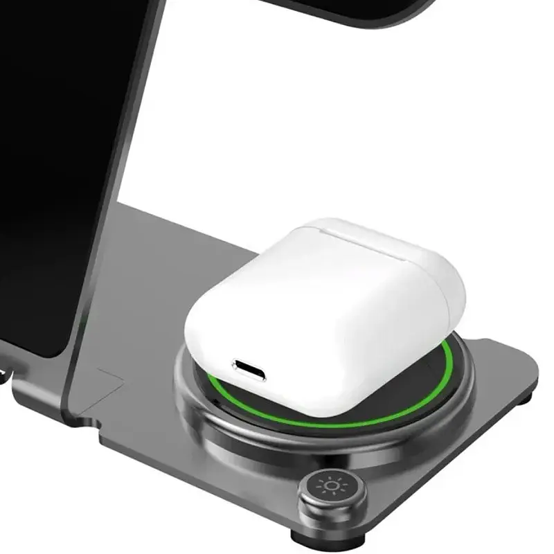 БЗУ WIWU Wi-W005 3 in 1 Wireless Charger Black - фото 4