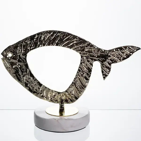 Декоративна фігурка Yiwu Modern Fish 25х10х18 см металева статуетка колекційна для дому декор на камін HP-7-21 - фото 3