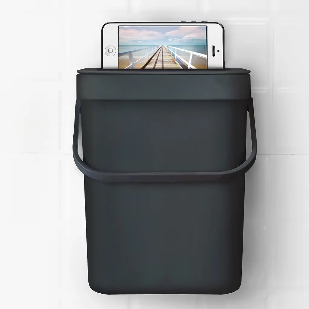 Відро для сміття MBM My Home з кришкою 3 л антрацит (BIN-11 3L ANTHRACITE) - фото 8