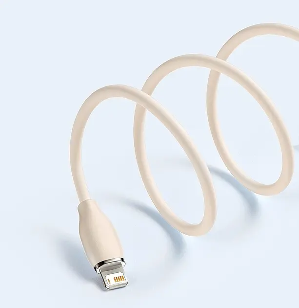 Кабель Baseus Jelly Liquid Silica Gel Fast Charging Data Cable USB to Lightning 2.4A 1.2m CAGD000004 Pink - фото 4