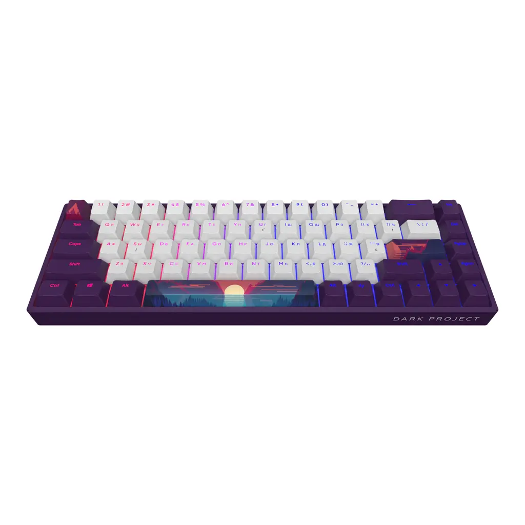 Клавіатура Dark Project Sunrise PBT RGB Mech G3MS Sapphire USB Violet/White (DPP68_GSH_SUNR_ANSI_UA) - фото 2
