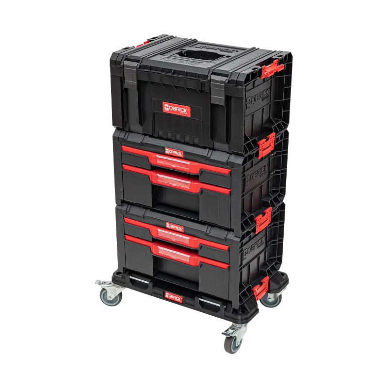 Набір ящиків Qbrick SYSTEM PRO DRAWER WORKSHOP SET 2 мобільна шафа 525x345x885 мм - фото 2