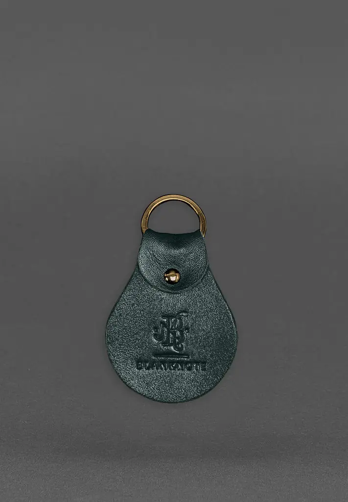 Шкіряний брелок Патріотичний з гербом зелений - фото 3