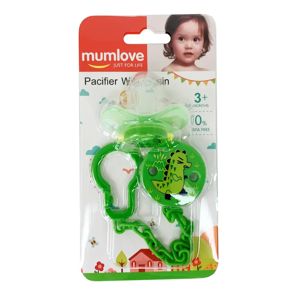 Детский набор Цепочка с пустышкой MGZ-0502(Green) с крышкой - фото 2