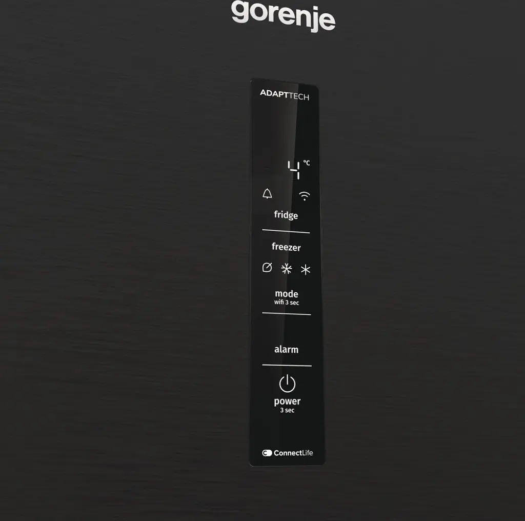 Холодильник Gorenje з нижн. мороз. камерою, 203х66х60см, 2 двері, 257(121) л, А+, Total NF, Зона св-ті, Інвертор, Зовн. Дисп, Wi-Fi, Чорний - фото 8