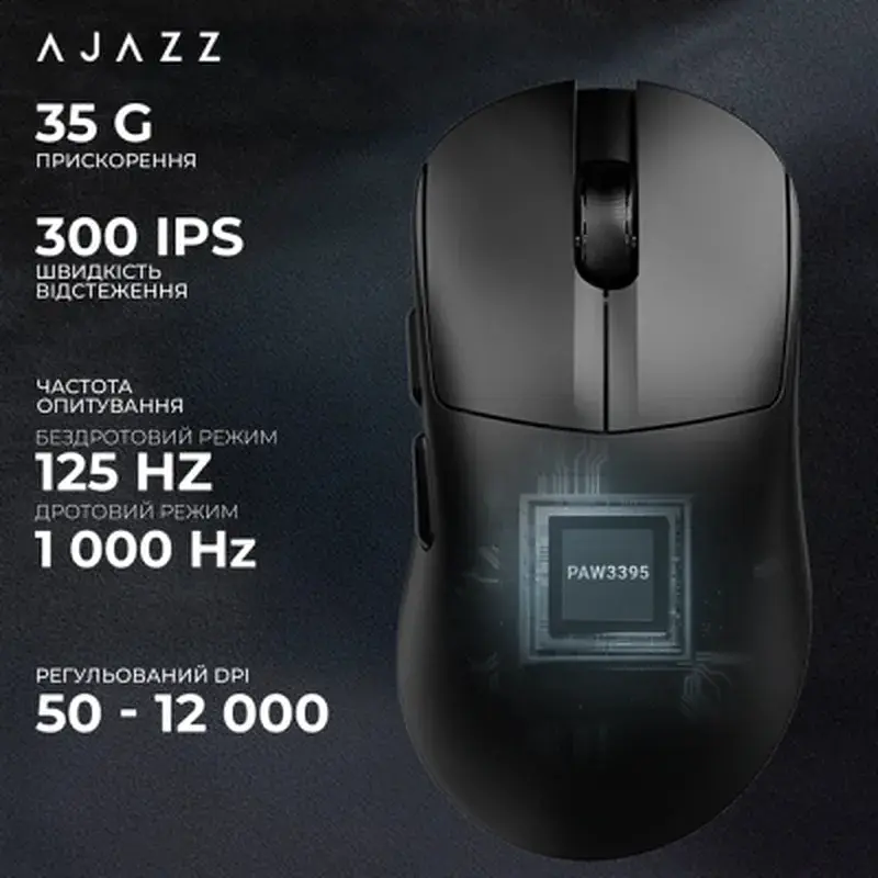Мишка Ajazz AJ179 V2 MAX Wireless/Bluetooth/USB Black (AJ179-V2-MAX-B) - фото 10