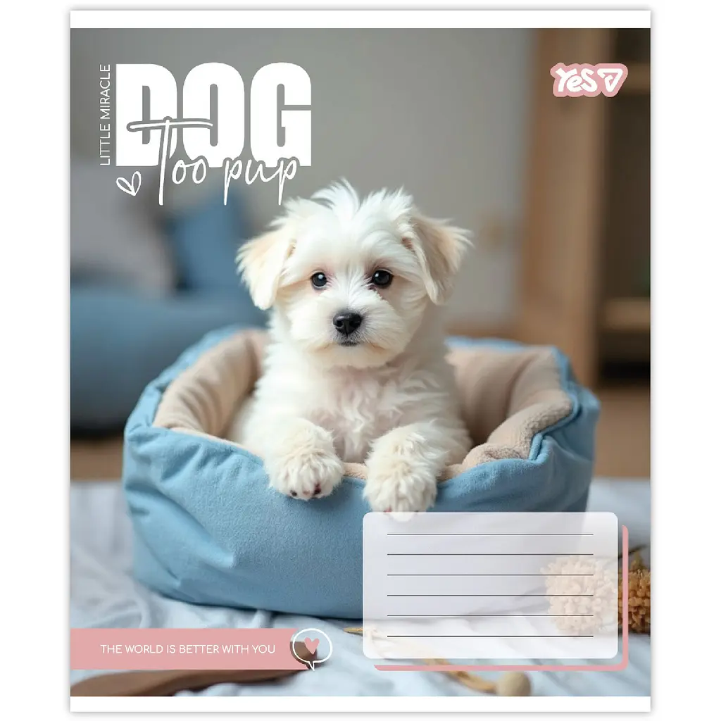 Зошит шкільний Yes Dog too pup А5 12 аркушів коса лінія 25 шт. (768733) - фото 4