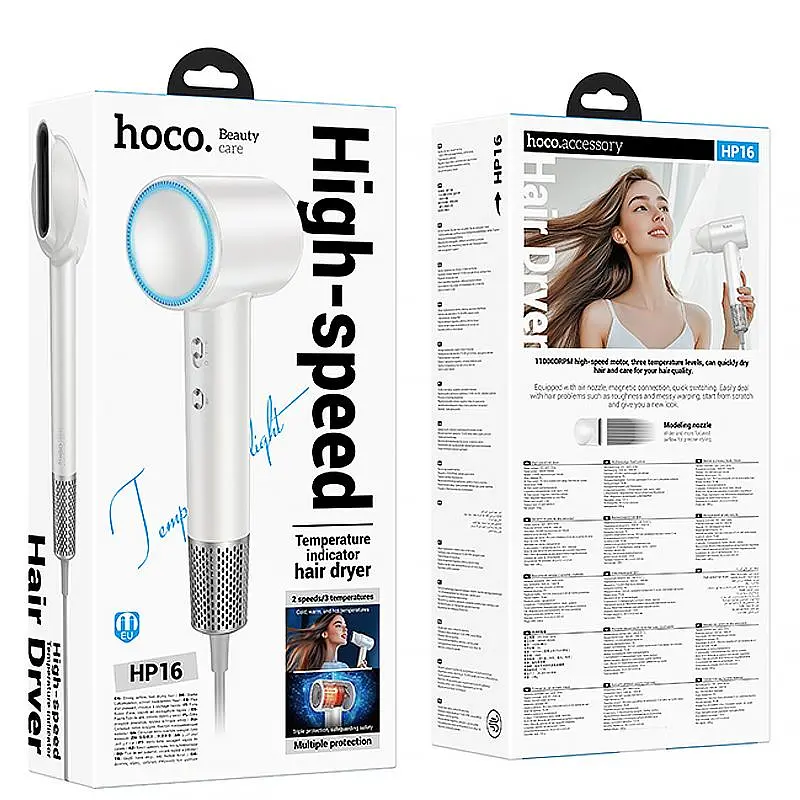 Фен для волосся Hoco HP16 Power Dry (1650W) White - фото 6
