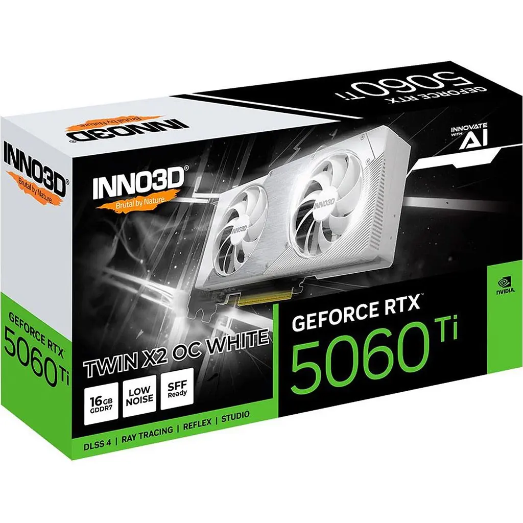 Відеокарта Inno3D GeForce RTX 5060 Ti Twin X2 OC 16GB White (N506T2-16D7X-191073W) UA [133958] - фото 3