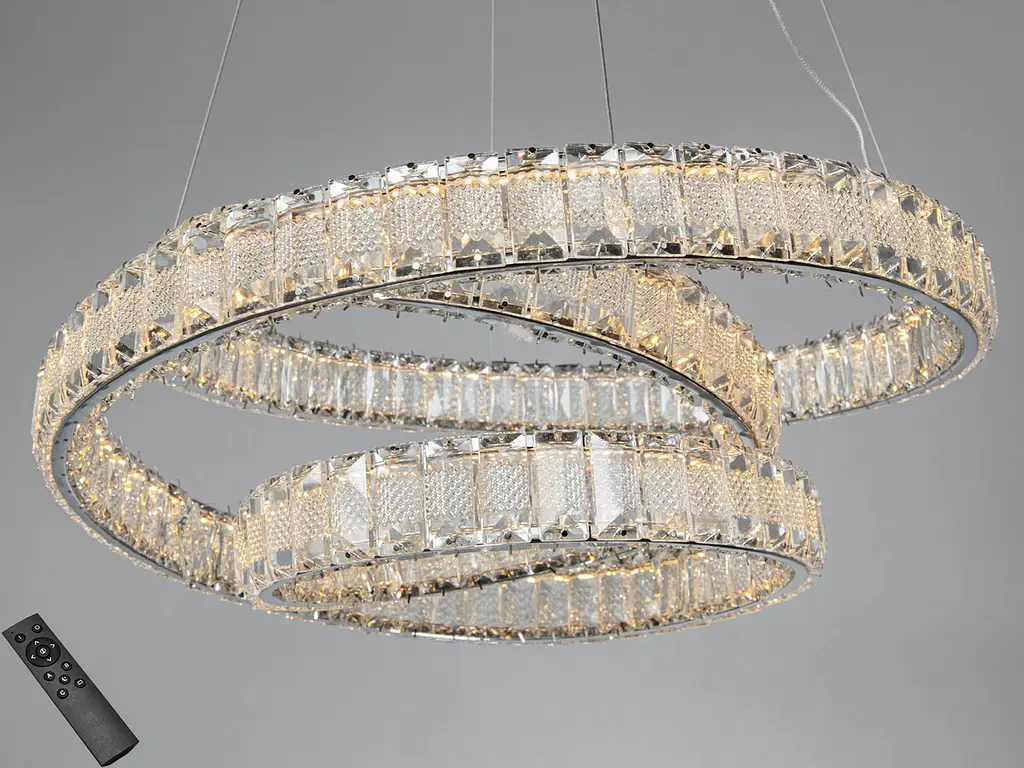 Люстра кришталева підвісна LED Diasha D8879/500CH, хром, Ø52 см, 92 W, пульт - фото 2