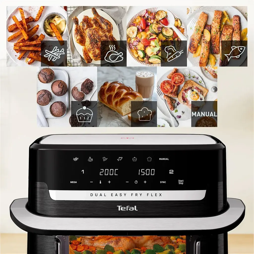 Мультипечь Tefal Dual Easy Fry Flex EY9228E0 [158670] - фото 7