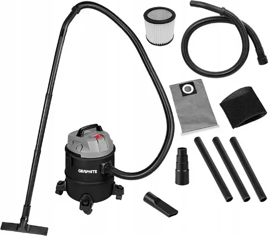 Пилосос професійний Graphite 1200 Вт 18 кПа контейнер 20 л колеса - фото 2