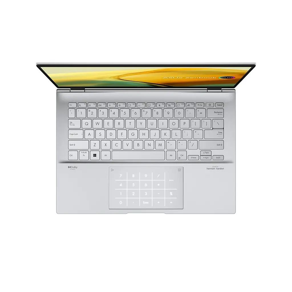 Ноутбук ASUS Zenbook 14, 14" 2.8K сенсорний екран, Intel Core i9 13900H pana la 5.4 GHz, 16 GB RAM LPDDR5, 1 TB SSD, Intel UHD графікою, Windows 11 Home, Foggy сріблястий 1 TB - фото 4