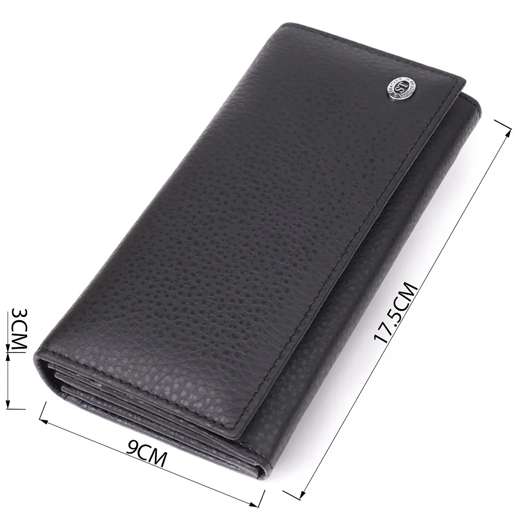 Вертикальный женский кошелек из натуральной кожи ST Leather 17.5х9х3 см acs0029690 - фото 3