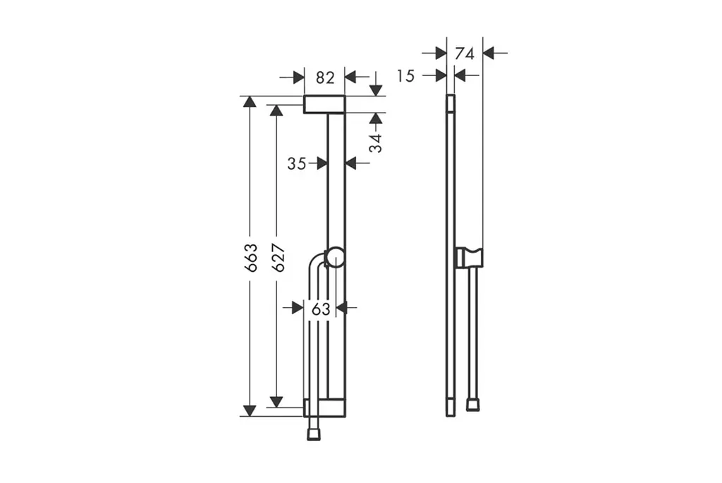 Душова штанга Hansgrohe Unica Puro S 65 см зі шлангом matt white 24402700 - фото 5